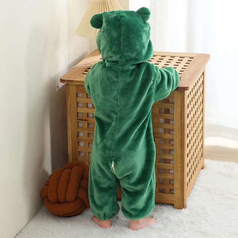 MICHLEY NEW Halloween Blue Dragon Baby Rompers Winter Costume Clothes Cartoon Jumpsuit Bodysuits Overall For Girl Boy Bebe 2-36M