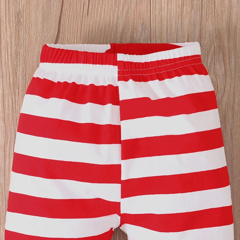 0-5T Boys Girls Christmas Pajamas Sets Stripe Toddler Clothes Kids Pajama Sleepwear