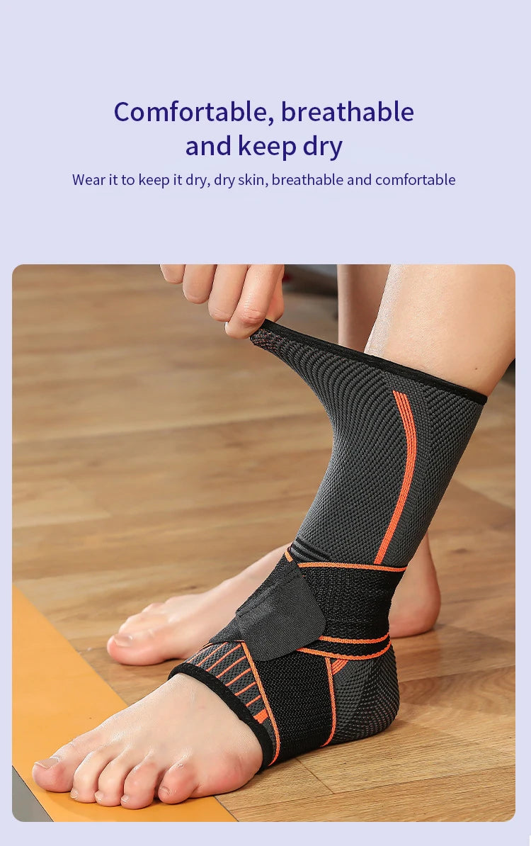 Adjustable Ankle Support Compression Ankle Brace Protector for Running Soccer Basketball Nylon Knitted Bandage Ankle Strap