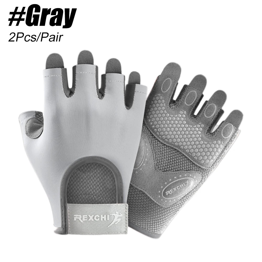 1Pair Workout Gloves Men Women Gym Lifting Fitness Climbing Exercises Work Out Wrist Belt Shock Absorb Foam Pad Palm Crossfit
