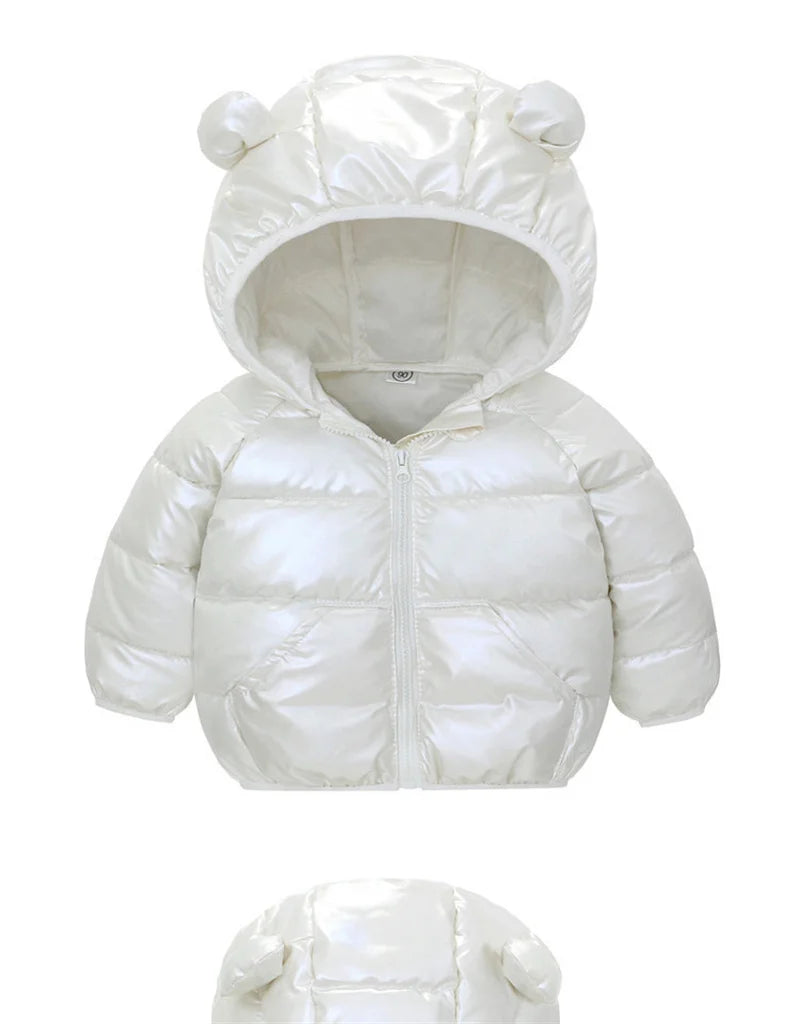 Autumn Winter Baby Girls Boys Jacket Children Cute Ears Hooded Down Coat Toddler Long Sleeve Clothes Kids Windproof Outerwear