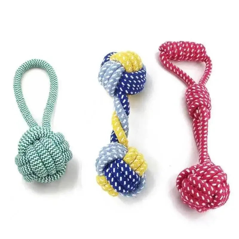 Dog Toy Carrot Knot Rope Ball Cotton Rope Dumbbell Puppy Cleaning Teeth Chew Toy Durable Braided Bite Resistant Pet Supplies