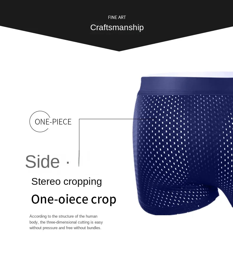 Men Panties Male Underpants Man Pack Shorts Boxers Underwear Slip Homme Calzoncillos Bamboo Hole U Convex Pouch Large Size 5XL