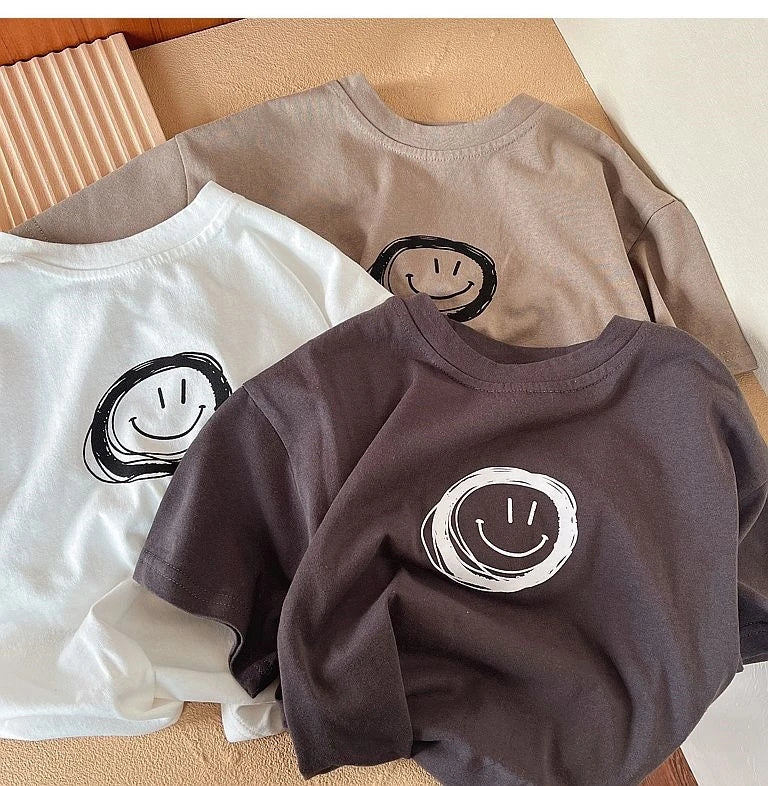 Solid Color Tees Baby Unisex Clothing New Style Simple Fashion Bottoming Shirt Child's Boys Thin Cotton Tshirt Summer Pullovers