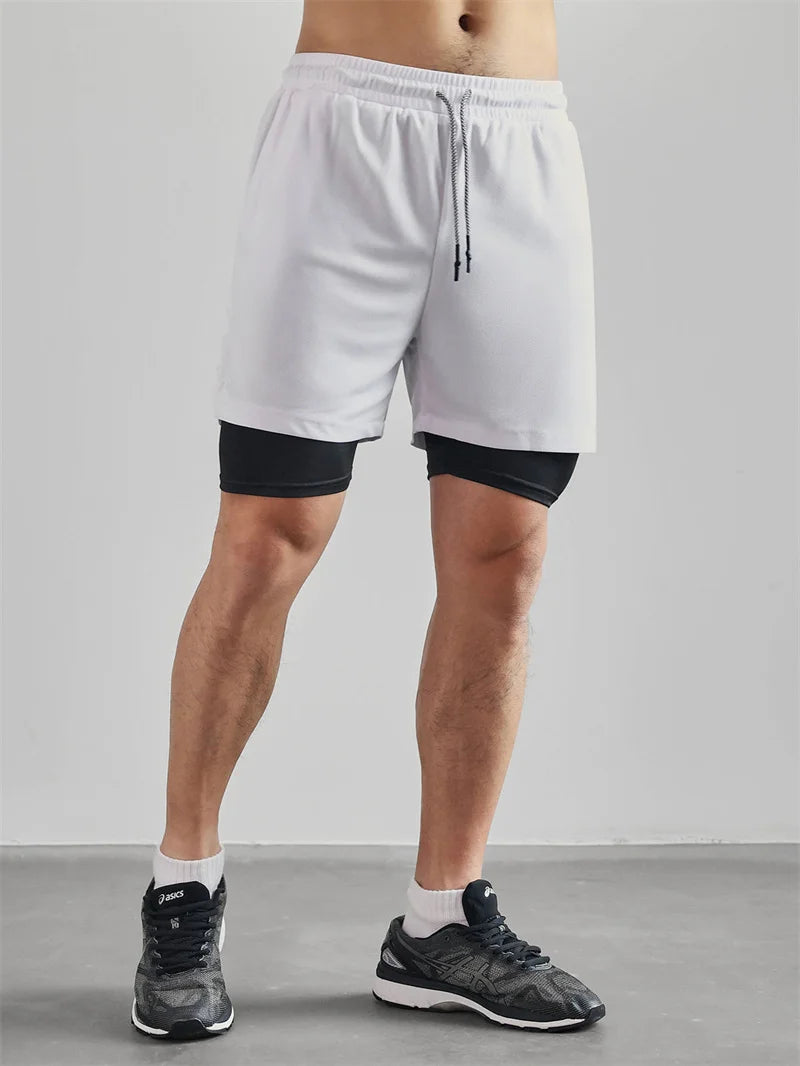 Men's Multi-Pocket Shorts Fitness Sports Shorts Casual Beach Workout Lined Tight Shorts Daily Style