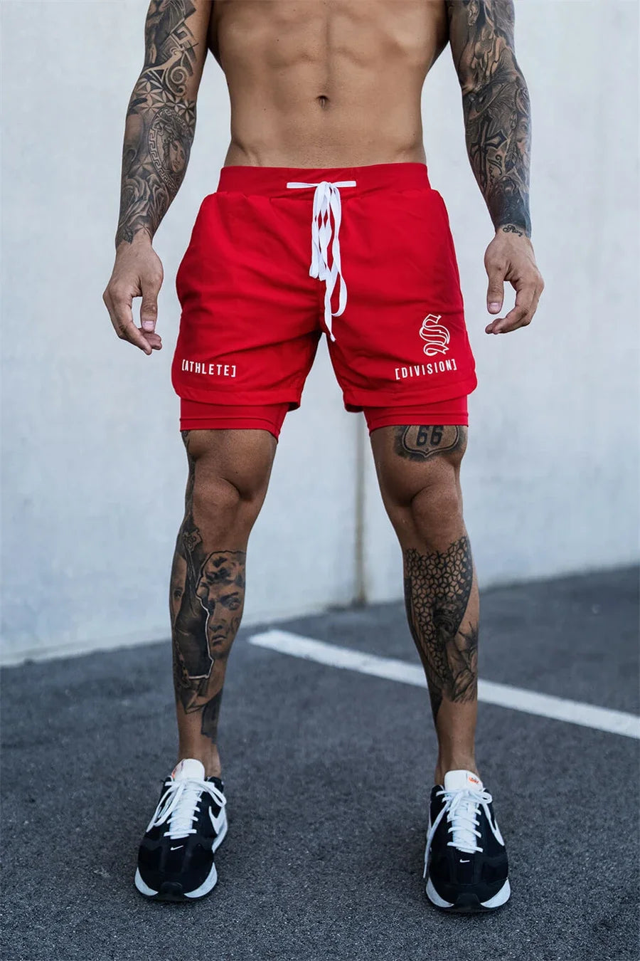 NEW 2 IN 1 Sport Running Casual Breathable Shorts Men Double-deck Jogging Quick Dry GYM Shorts Fitness Workout Men Shorts
