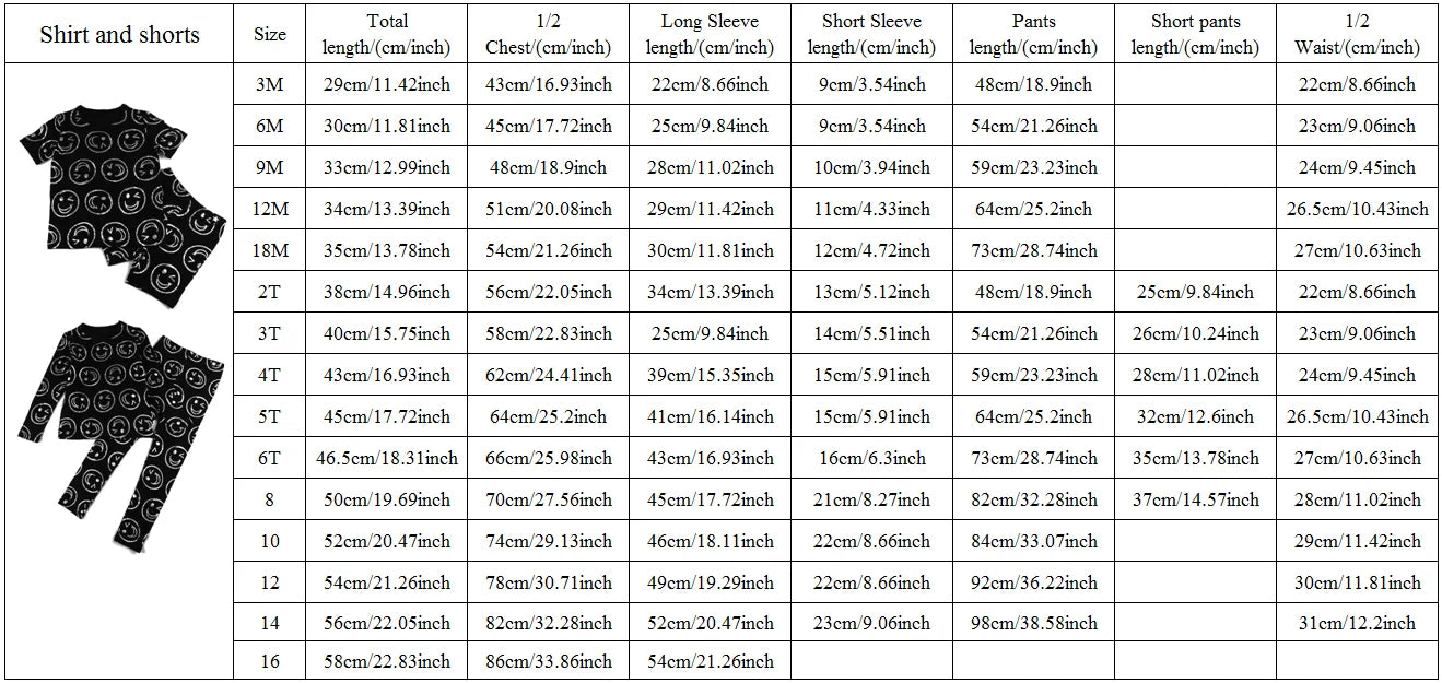 AA-kids boy summer spring fashion clothes 2pcs set cotton long sleeve and short sleeve 2pcs clothes set smile print black set