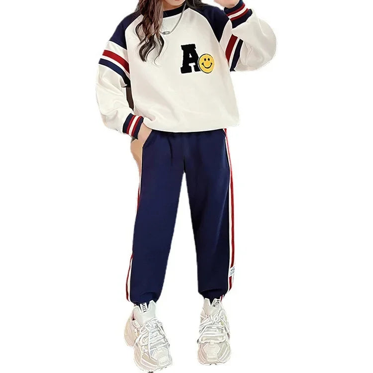 Stylish Children's Spring Suit 2024 New Arrival Sporty Two-piece Set For Girls Autumn Season Clothes Popular Among Kids