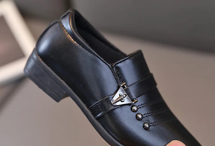 Children's Leather Shoes for Boys Toddler Kids Party Wedding Formal Performance Shoes School All-match Black White Loafers Shoes