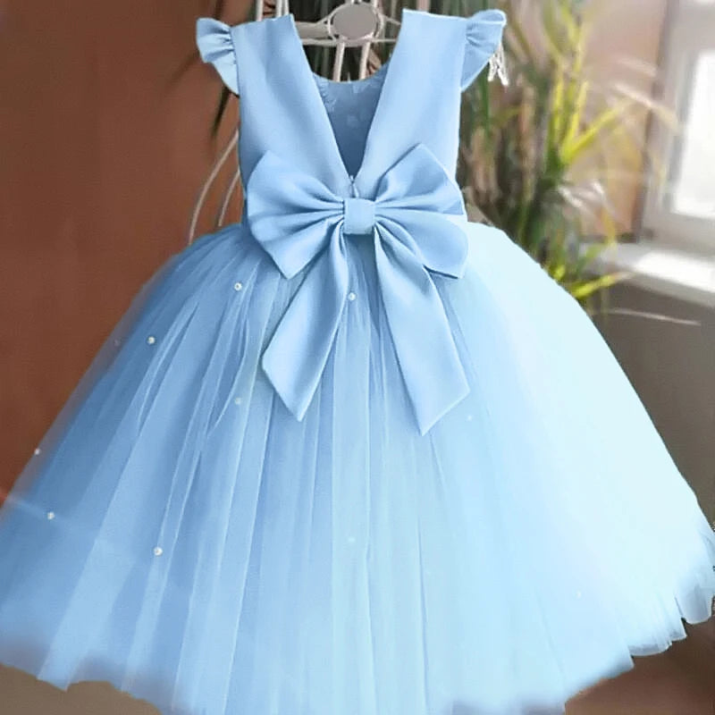 2023 Girls Baby Summer Dress Wedding Birthday Party Fluffy Lace Dress 1-5 Y Toddler Dress Elegant Tutu Vestidos Kids Clothes