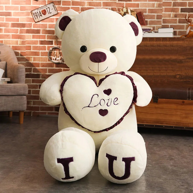 Valentine's Day 80/100Cm Big LOVE Plush Toy Bear Giant Stuffed Animals Birthday Gifts Soft Pillow Dolls Grilfriend Girls Wife