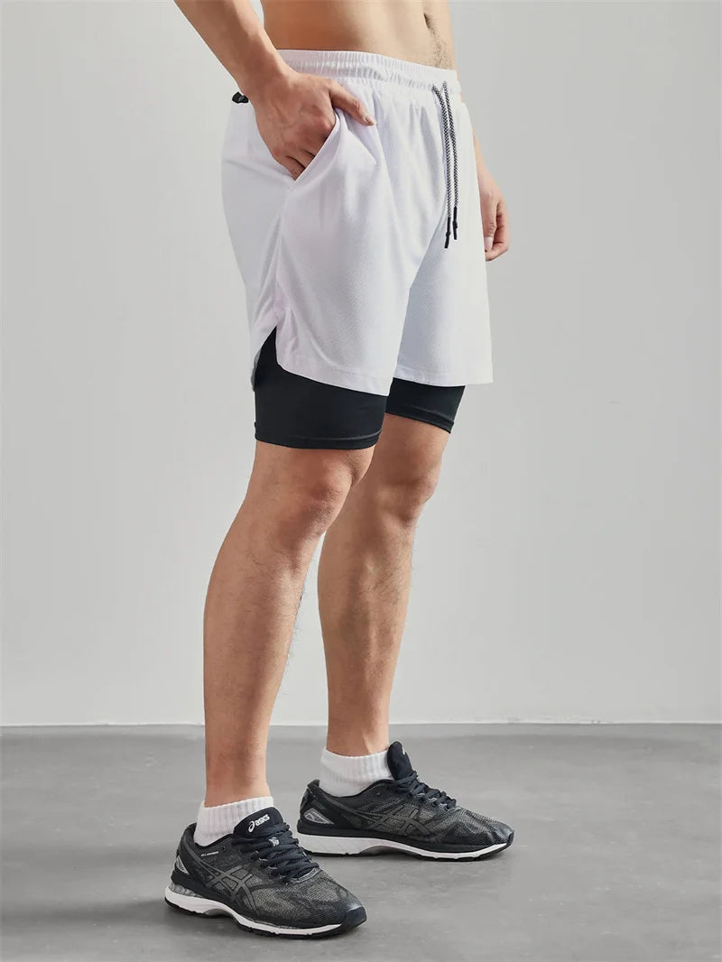 Men's Multi-Pocket Shorts Fitness Sports Shorts Casual Beach Workout Lined Tight Shorts Daily Style