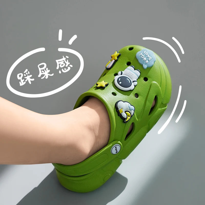 2023 New Girls Clogs Children Sandals 6-12 Years Kids Casual Summer Shoes Sports Soft Thick Sole Slippers for Girl