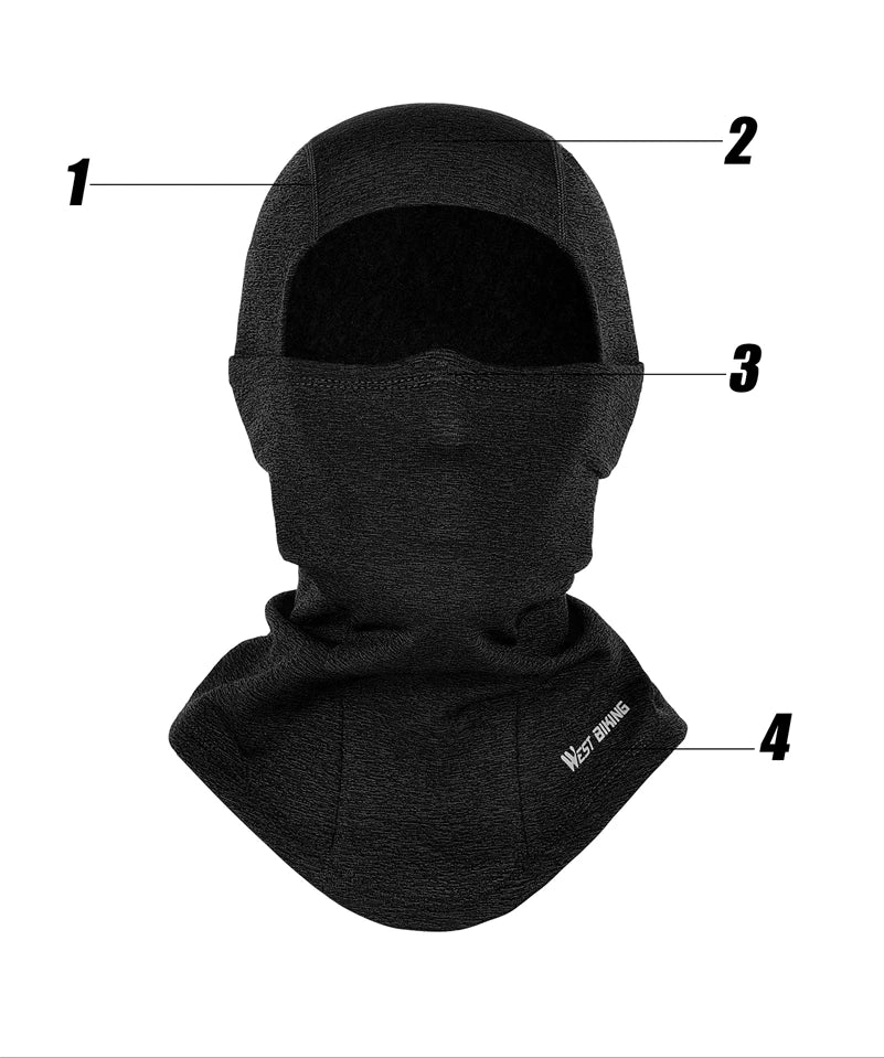 WEST BIKING Winter Cycling Scarf Fleece Keep Warm Balaclava Men Women Bicycle Hat Headwear Ski Helmet Liner Windproof Sport Cap