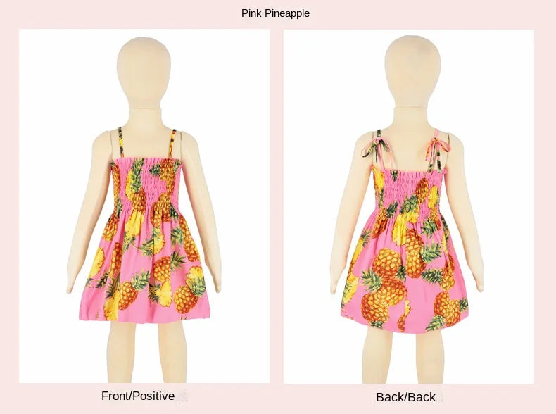 2024 Summer Baby Girl Floral Dress Children's Casual Toddler Kids Cotton Clothes Dress for Girls Sleeveless Sling Beach Sundress