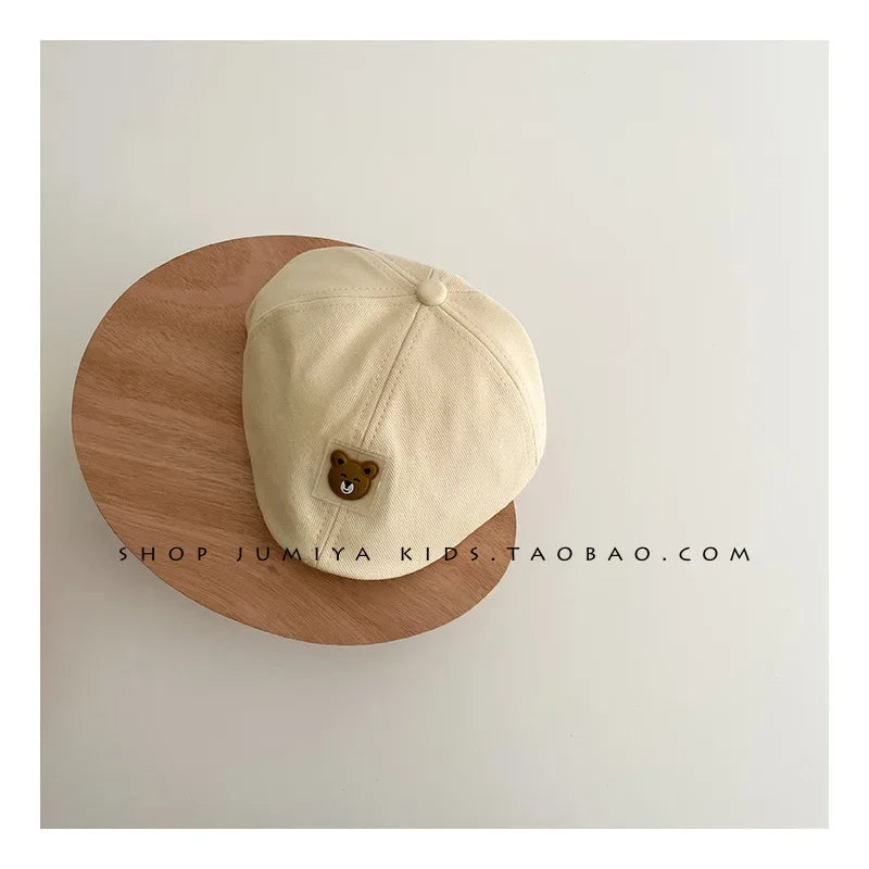 Hot Solid Color Children Berets Stripe Cotton Thin Fashion Simple Kids Hats & Caps Berretto Baby Caps for Boys Girls