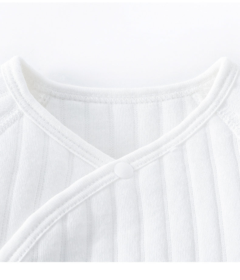 Boys Girls One Piece Outfit 100% Cotton Newborn Baby Long Sleeve Romper Infant Solid Knitting Thin Jumpsuit For Seasons
