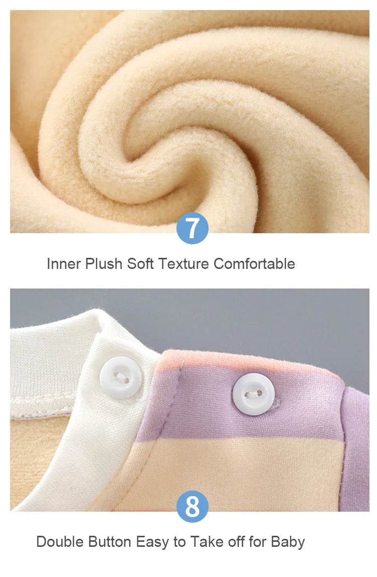 Thicken Warm Plush Children Sets Kids Clothes Boy Girl Underwear Suits Autumn Winter Children Clothinng Tops Hight Waist Pants