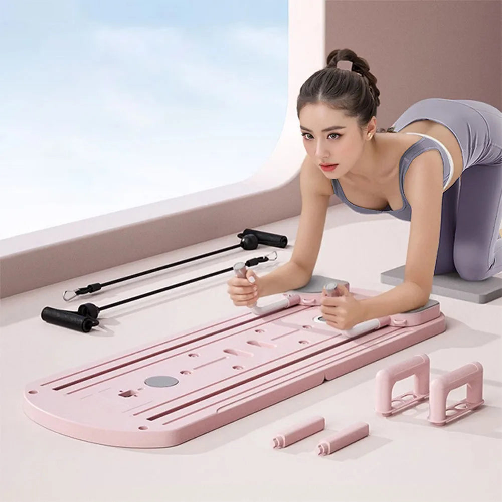 Abdominal Exercise Board Fitness Board Automatic Rebound Leg & Arm Toner Multifunctional Pilates Reformer Set Fitness Equipment