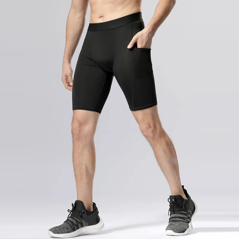 Summer Men Crossfit Shorts Compression Running Gym Shorts Quick Dry Fitness Basketball Shorts Male Training Tights Gym Clothing
