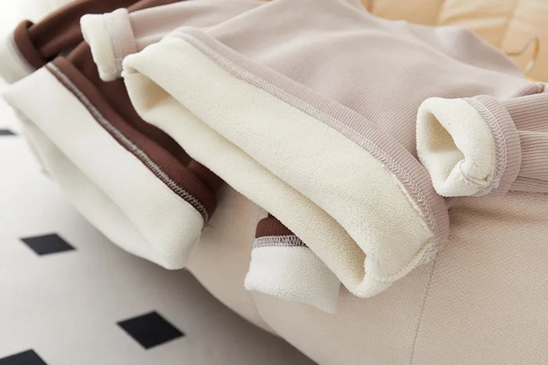 Children's Padded Thickened Sweater Girls Warm Solid Color Bottoming Shirt Autumn Winter New Boys Fashion Casual Tops 2-12 Years