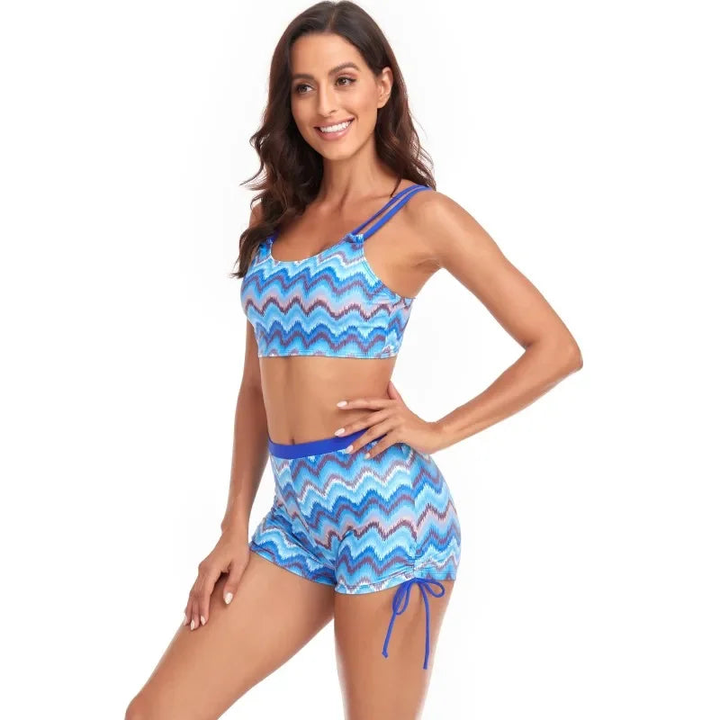 VYLYNK Women Tankini Set Sweet and Chic Printed Two-Piece Bikini Swimsuit for Summer Stylish Ladies Swimwear in Set of 2 Pieces