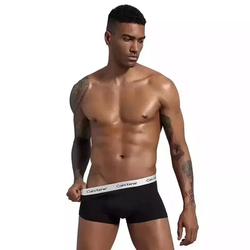 4Pcs/Lot Men's Underwear Fashion Boxer Solid Color Sexy Men's Boxer Shorts Comfortable Breathable Hip Lift Underwear for Men