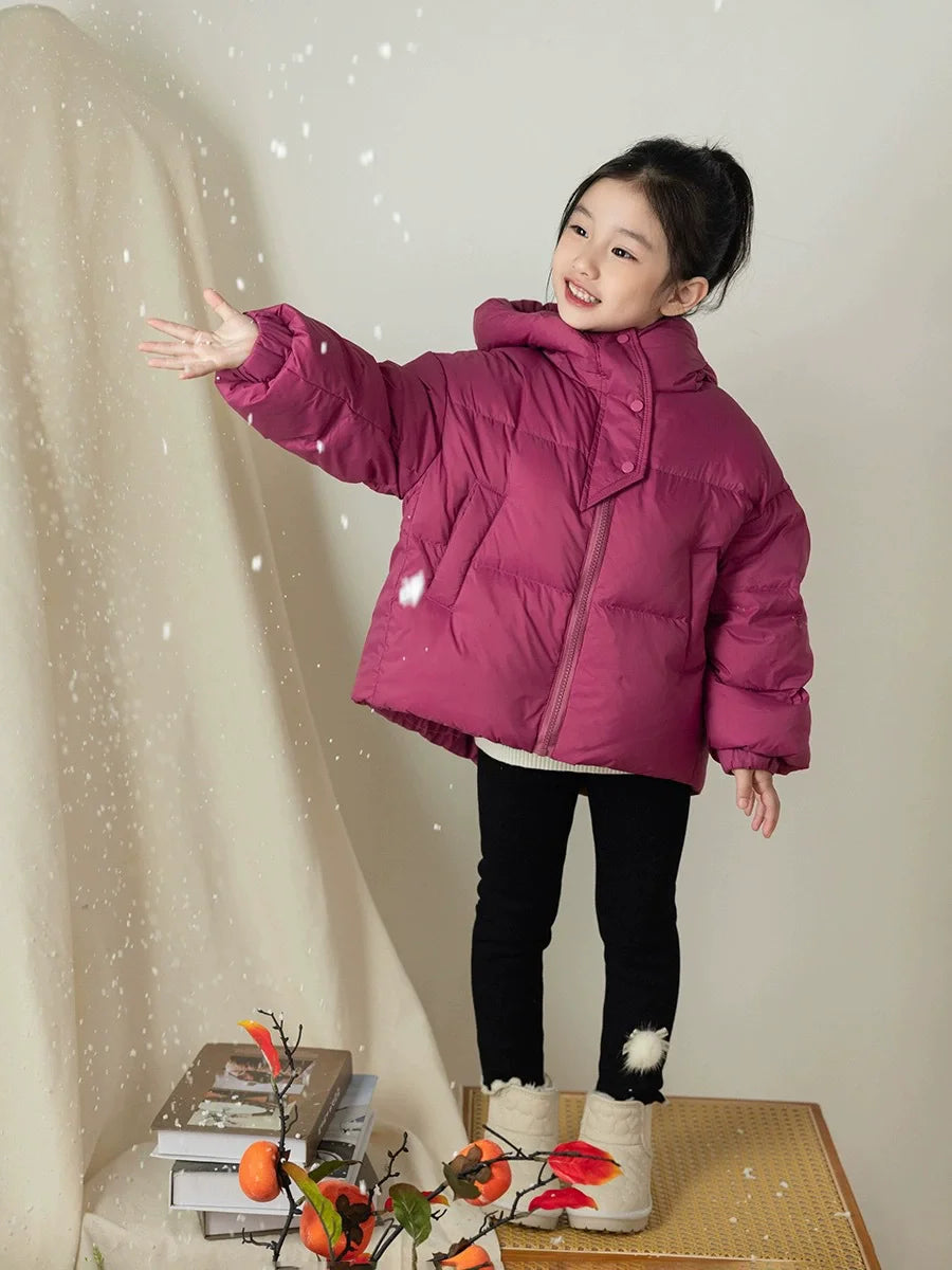Winter Kids Warm Down Coats Autumn Children Cotton-Padded Jackets Boys Girls Clothing Baby Hooded Outerwear 3-12 Years