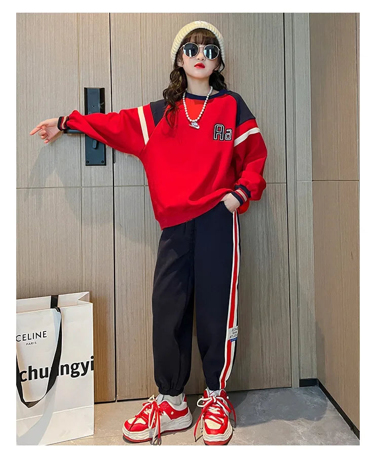 Stylish Children's Spring Suit 2024 New Arrival Sporty Two-piece Set For Girls Autumn Season Clothes Popular Among Kids