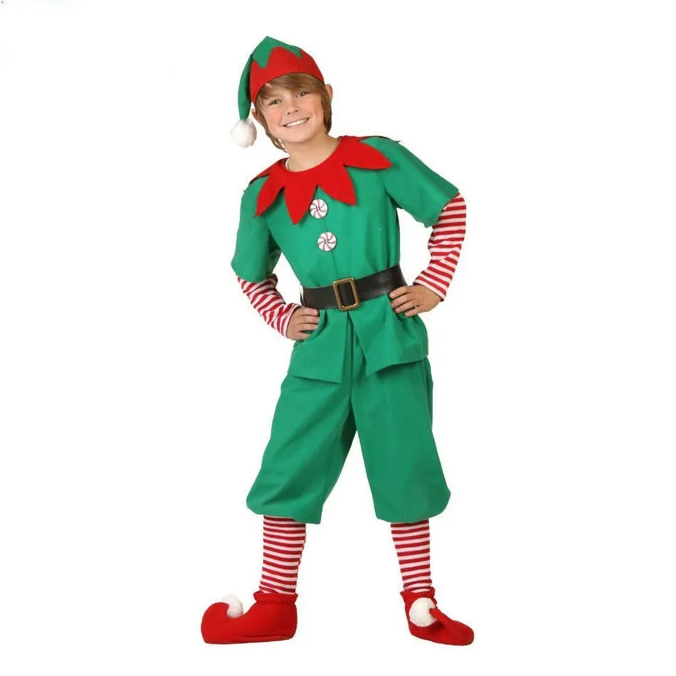2024 Christmas Clothing Set Boy Girl Family Matching Outfit Kid Adult Santa Claus Cosplay Costume Hat Socks Pant Elf Clothes
