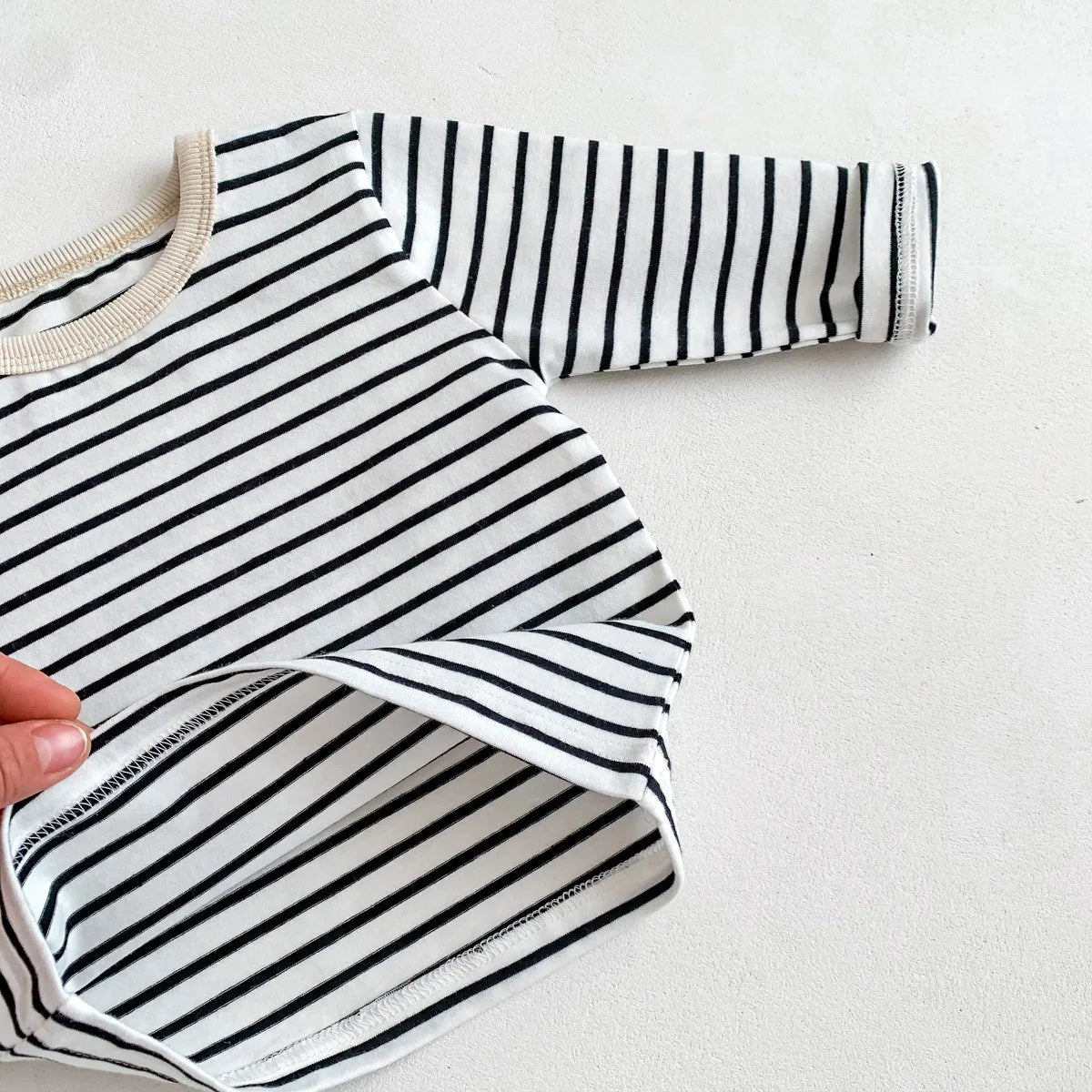 Infant Newborn Girls Boys Autumn Full Sleeve Striped Top Tees Kids Baby Casual Bottoming Shirts Toddler T-shirts Cotton Clothing