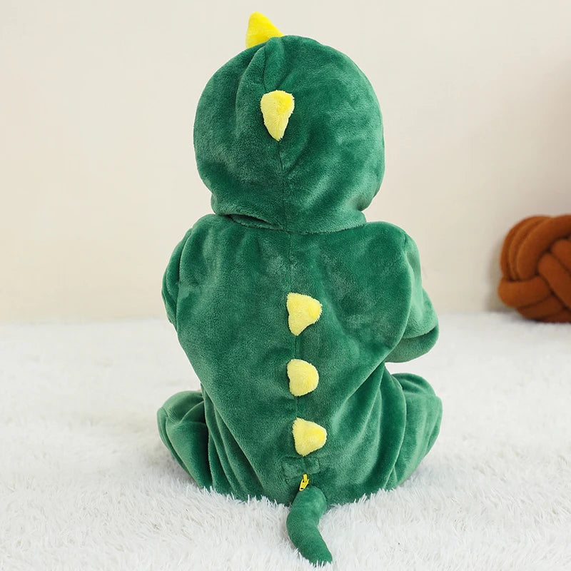 MICHLEY NEW Halloween Blue Dragon Baby Rompers Winter Costume Clothes Cartoon Jumpsuit Bodysuits Overall For Girl Boy Bebe 2-36M