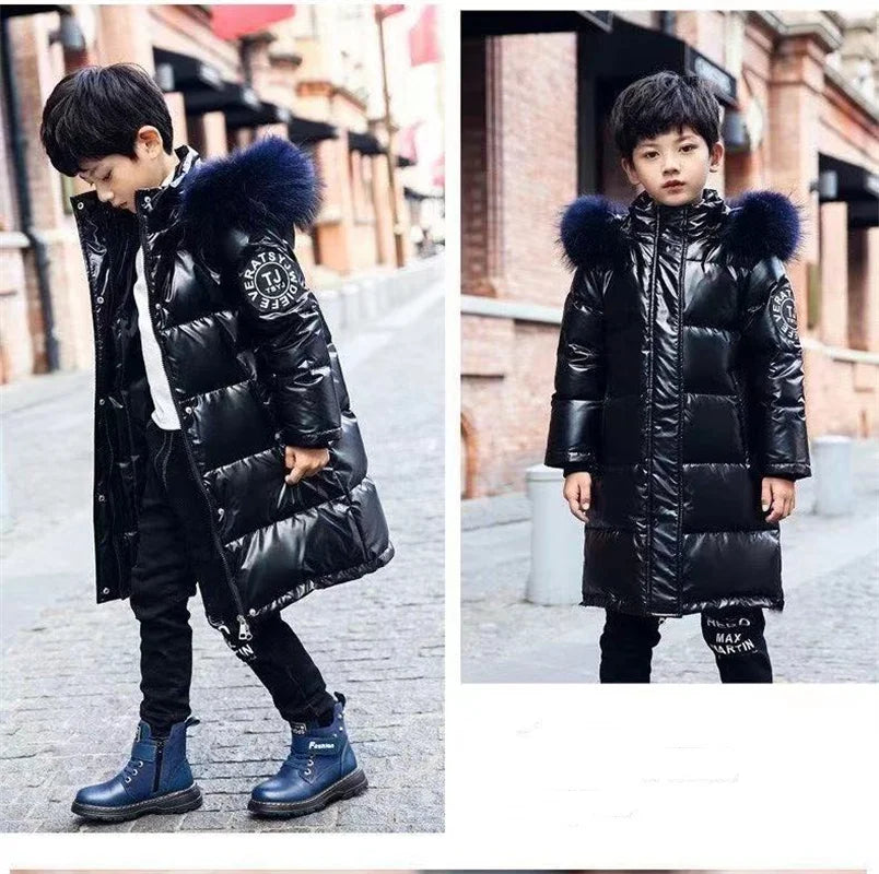 Boys Down Jacket Coat Overcoat Cotton 2023 Lovey Warm Thicken Winter Plus Size Children's Clothing