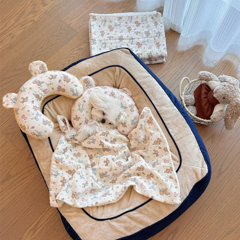 Dog Bed Blanket Soft Cozy Pet Cushion For Small Large Dogs Spring Autumn Warm Travel Mats French Bulldog Chihuahua Supplies