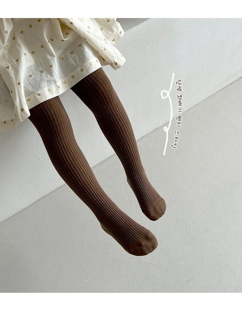 Baby Boys Girls School Student Uniform Pantyhose Pants Striped Leggings Tights Solid Stretch Kids Children Knitting Trousers