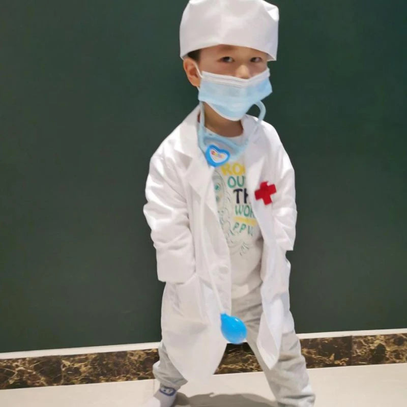 Kids Cosplay Clothes Boys Girls Doctor Nurse Uniforms Fancy toddler Christmas Xmas Role Play Costumes Party Wear doctor gown