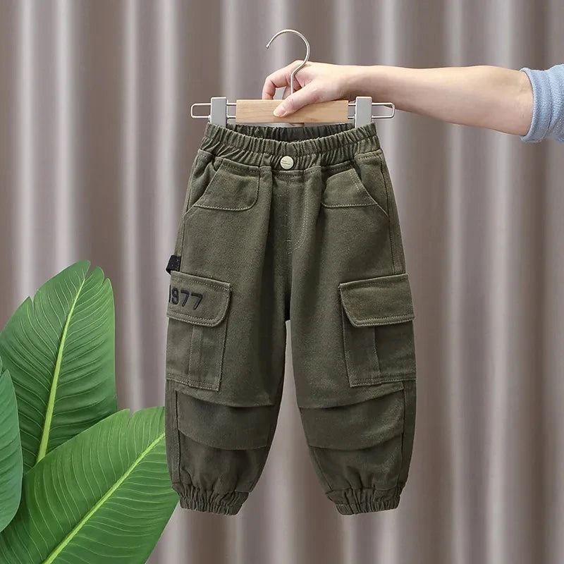 Spring and Autumn Kids Boys Pants 2023 New style Children's Handsome Cargo pants Cotton Boys Baby Casual Pants