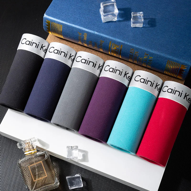 4Pcs/Lot Men's Underwear Fashion Boxer Solid Color Sexy Men's Boxer Shorts Comfortable Breathable Hip Lift Underwear for Men