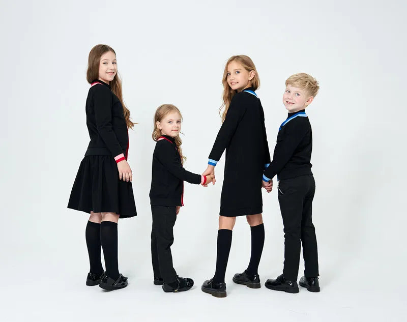 AP stripe cardigan collection boys girls two tone v neck family matching clothes teen kids fashion cotton casual set top dress