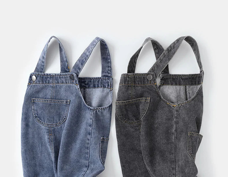 MILANCEL New Arrival Children Clothes Baby Girls Boys Overalls Solid Brief Style Toddler Denim Overol Jumpsuits