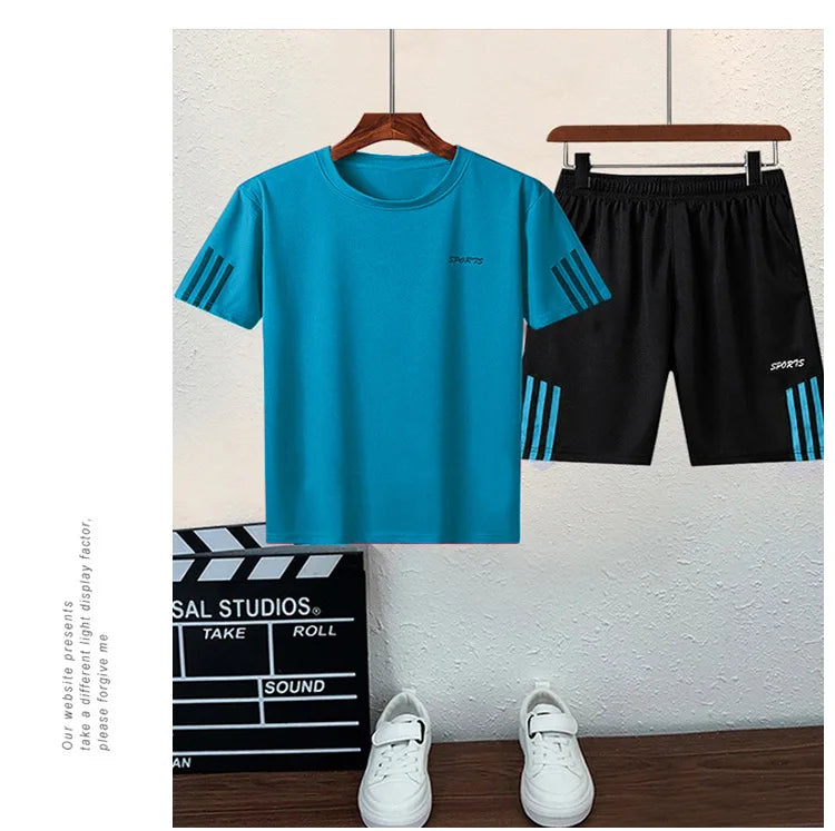 Children Boy & Girl Quick Dry Badminton Clothes Uniform Kid Tennis Jerseys Short Sleeve Tshirt Top and Shorts 2pcs Tracksuit