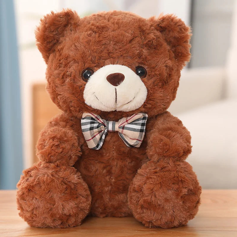 25/35CM Kawaii Teddy Bear Plush Pillow Toys Lovely Bow-Knot Bears Toys Stuffed Soft Animal Dolls Xmas Valentine Gift