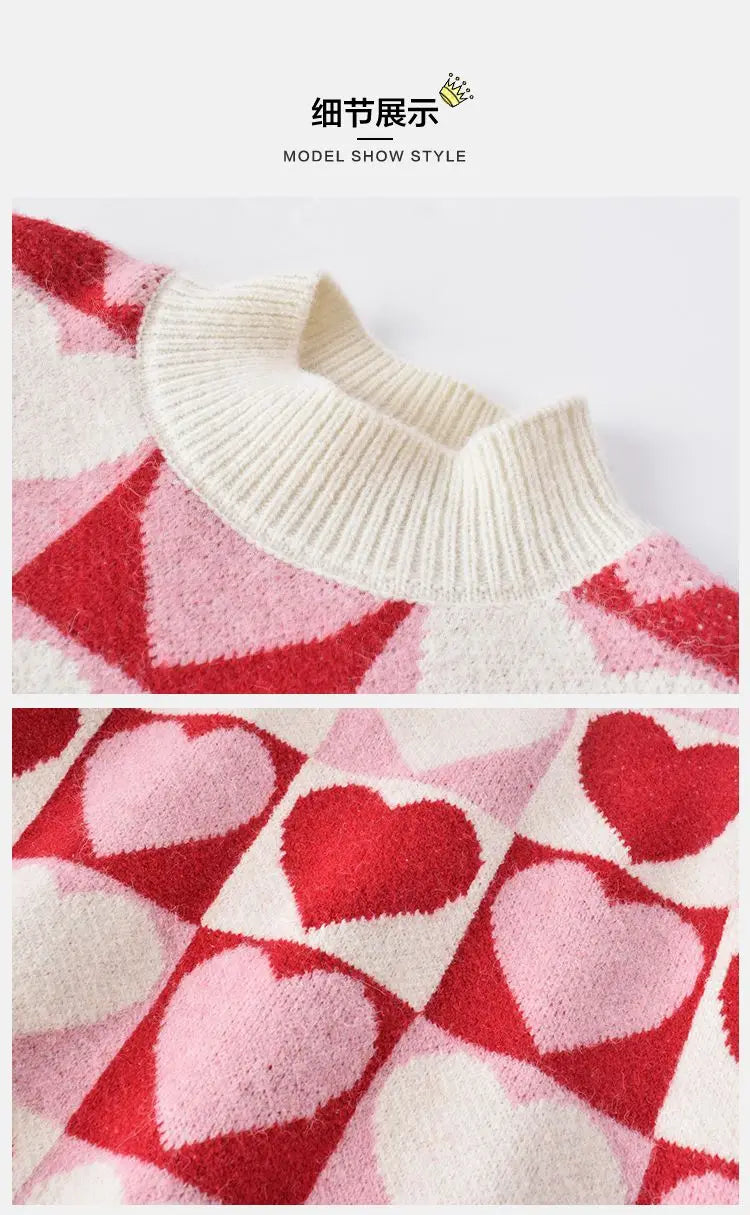 Girls Sweater Thickened Autumn Winter New Children's Fashion Knitted Top Christmas Winter Clothes for Girls 4 10 12 14 Years Old