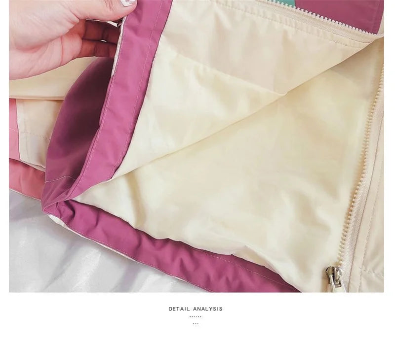 New Colorblocking Jackets Spring Girls Fashion Thin Coats Autumn Children Clothes Big Kids Casual Zipper Outerwear 2-10 Years