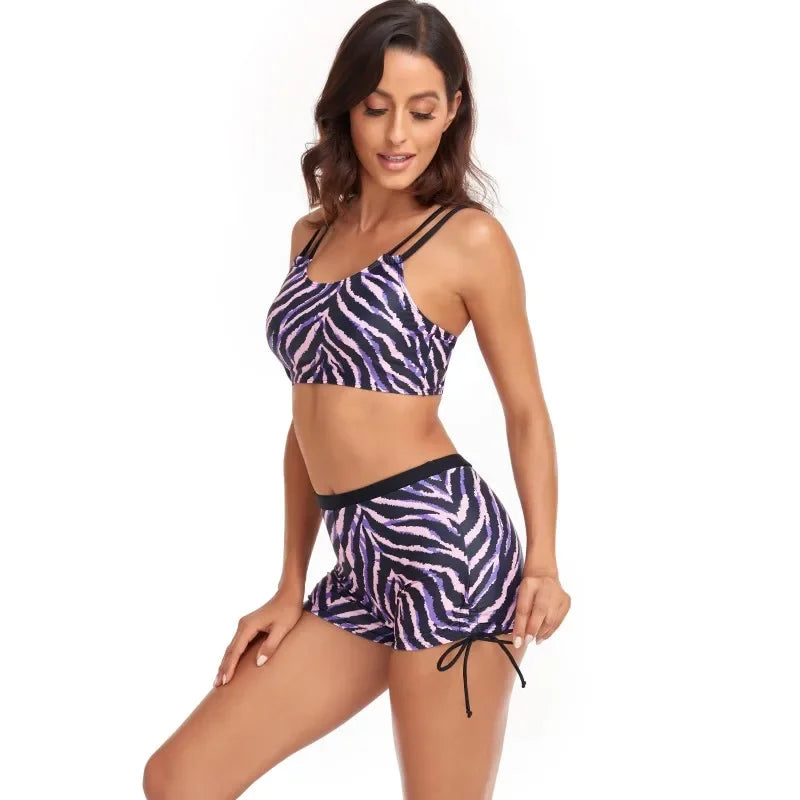 VYLYNK Women Tankini Set Sweet and Chic Printed Two-Piece Bikini Swimsuit for Summer Stylish Ladies Swimwear in Set of 2 Pieces