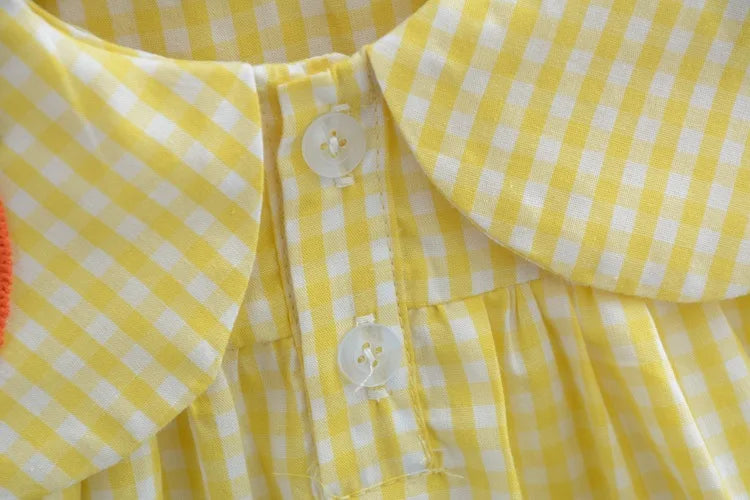 Summer Clothing Sets Baby Girl Cute Fruit Cotton Girls Plaid Sweet Princess 2pcs Suit Children's Clothing Kids Vestidos