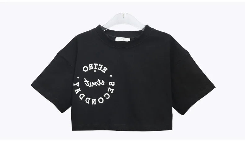 2024 New Spring Summer Teenager Girls Clothing Sets Children Short Tops T Shirt + Pants 2Pcs Kids Tracksuit 5 6 8 10 12 14 Years