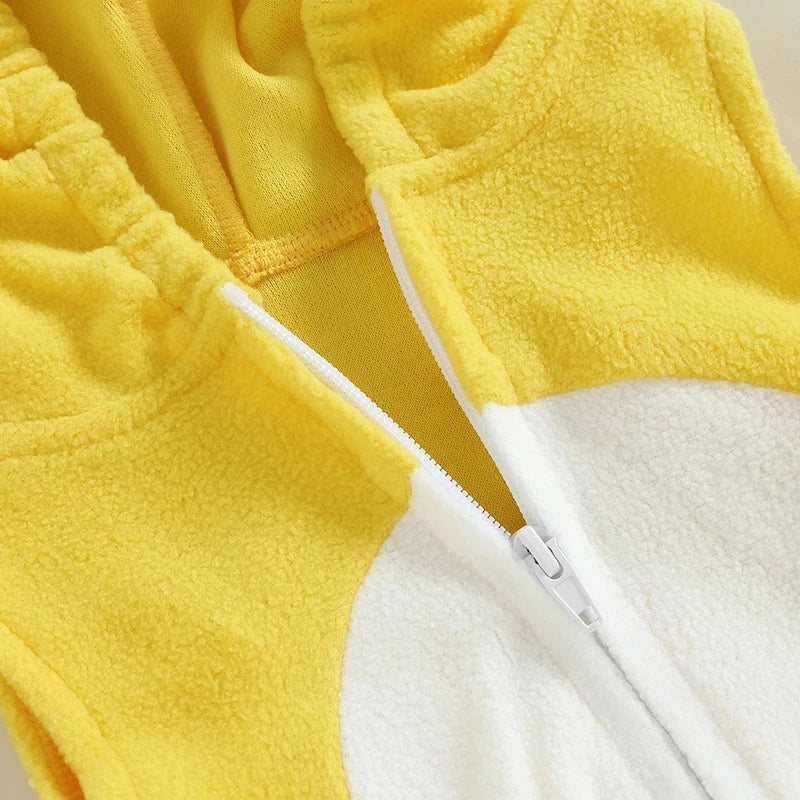 Umorden 0-18M Unisex Baby Yellow Little Chick Costume Hoodie Bodysuit Romper Stocking 2pcs/set Sleeveless Halloween Purim