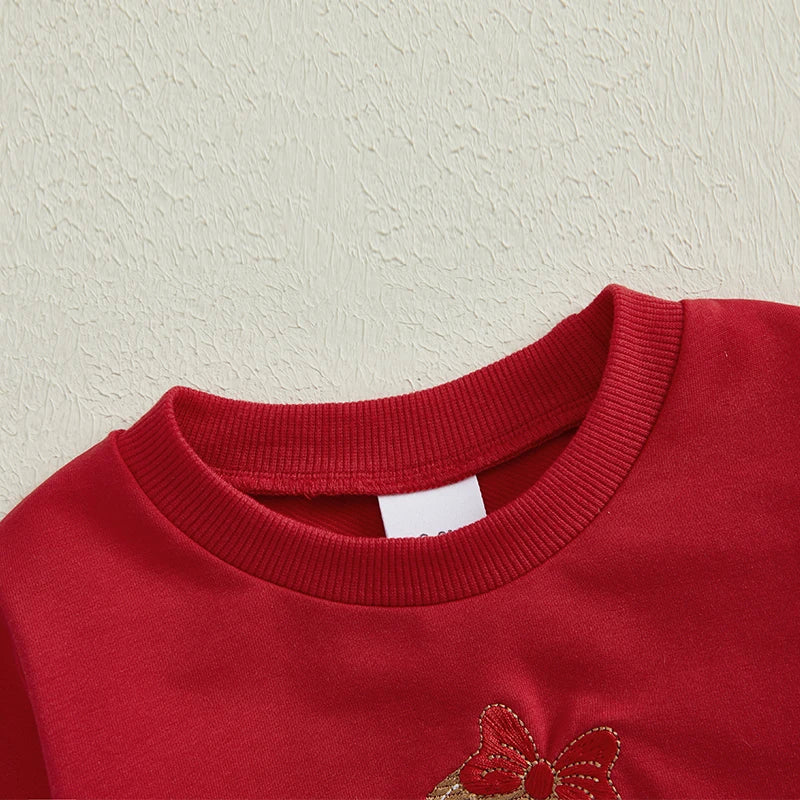 Infant Girls 2-Piece Holiday Set with Long Sleeve Gingerbread Sweatshirt and Tulle Skirt - Festive Baby Clothing for Christmas