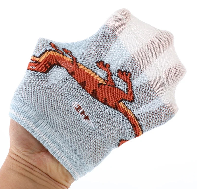 5 Pairs Kids Socks for Children Boys Girls Cartoon Dinosaur Summer Low Cut Slipper Hosiery Ankle Footed Casual Sock 1-12 Years
